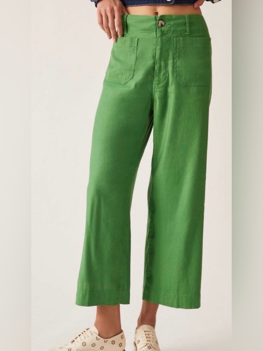 Maeve The Colette Wide Leg Pants
Women 26 Linen Blend Green
Boho
